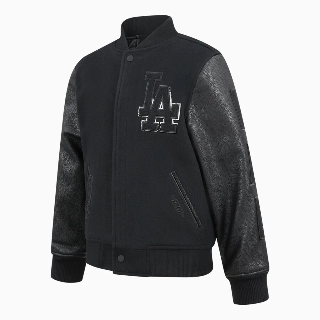 Blouson Teddy en laine noir triple Los Angeles Dodgers MLB pour enfant