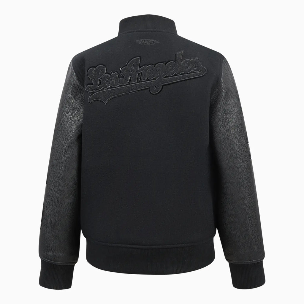 Blouson Teddy en laine noir triple Los Angeles Dodgers MLB pour enfant