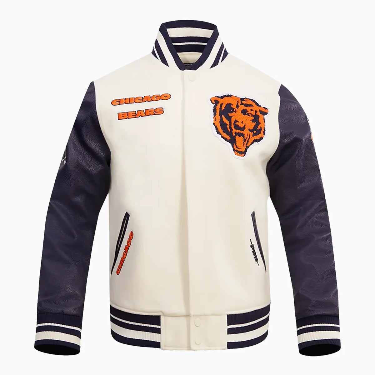 Chaqueta universitaria retro clásica Chicago Bears para hombre