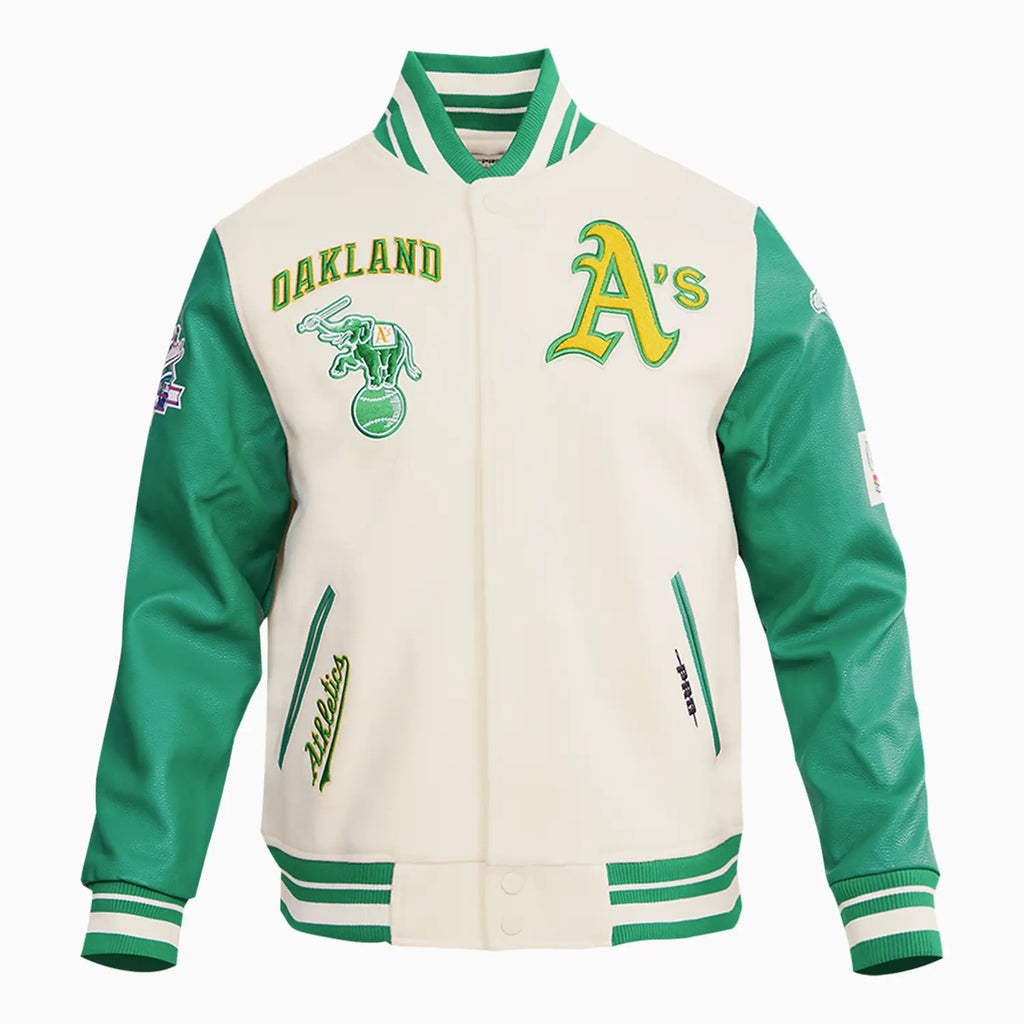 Men's Oakland Athletics MLB Retro Classic Rib Wool Varsity Jacket