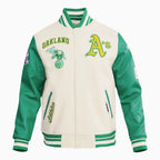 Men's Oakland Athletics MLB Retro Classic Rib Wool Varsity Jacket