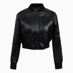Blouson teddy court en cuir lavé orné de cristaux MLB des Los Angeles Dodgers pour femme