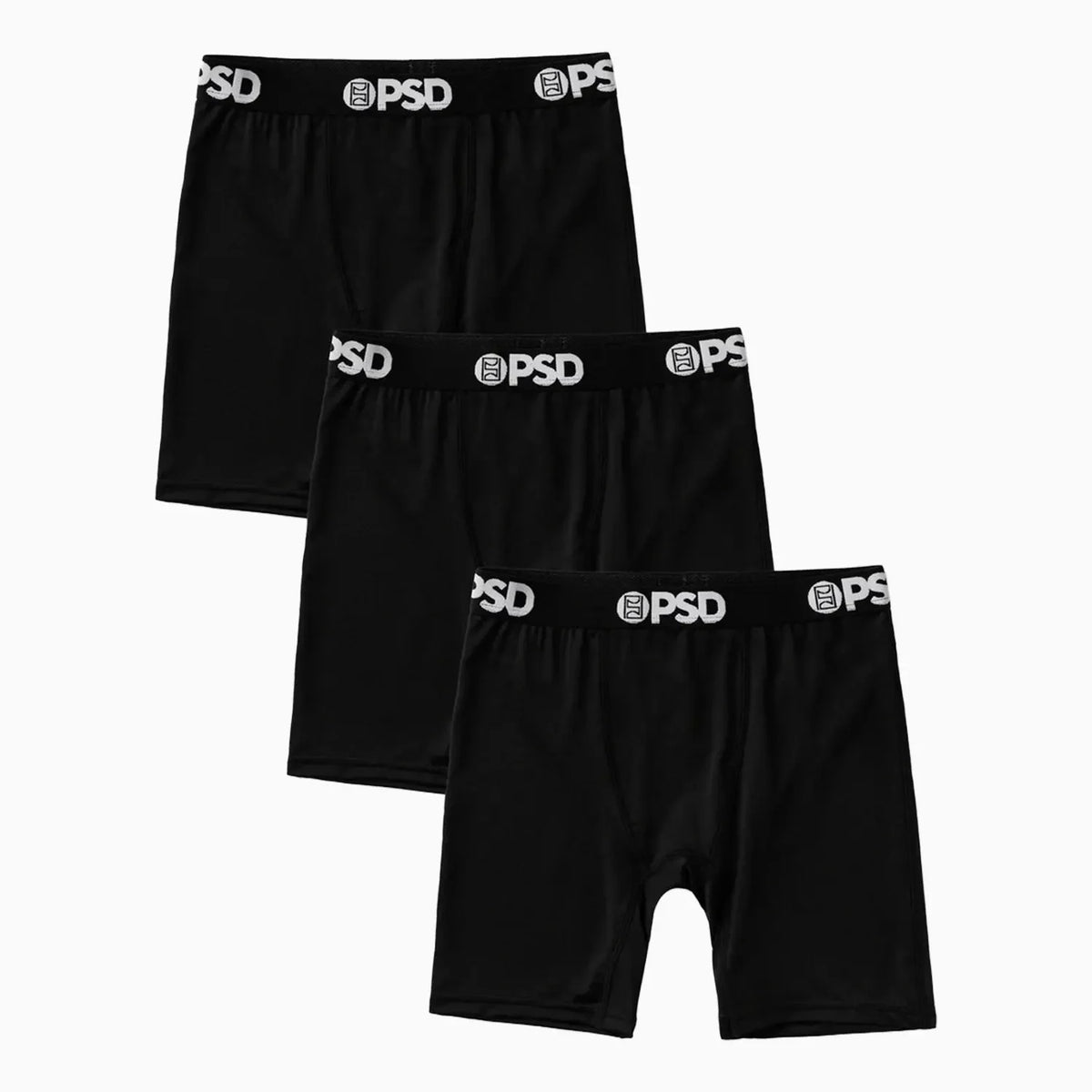 Calzoncillos bóxer lisos de 3 unidades para niños, color negro