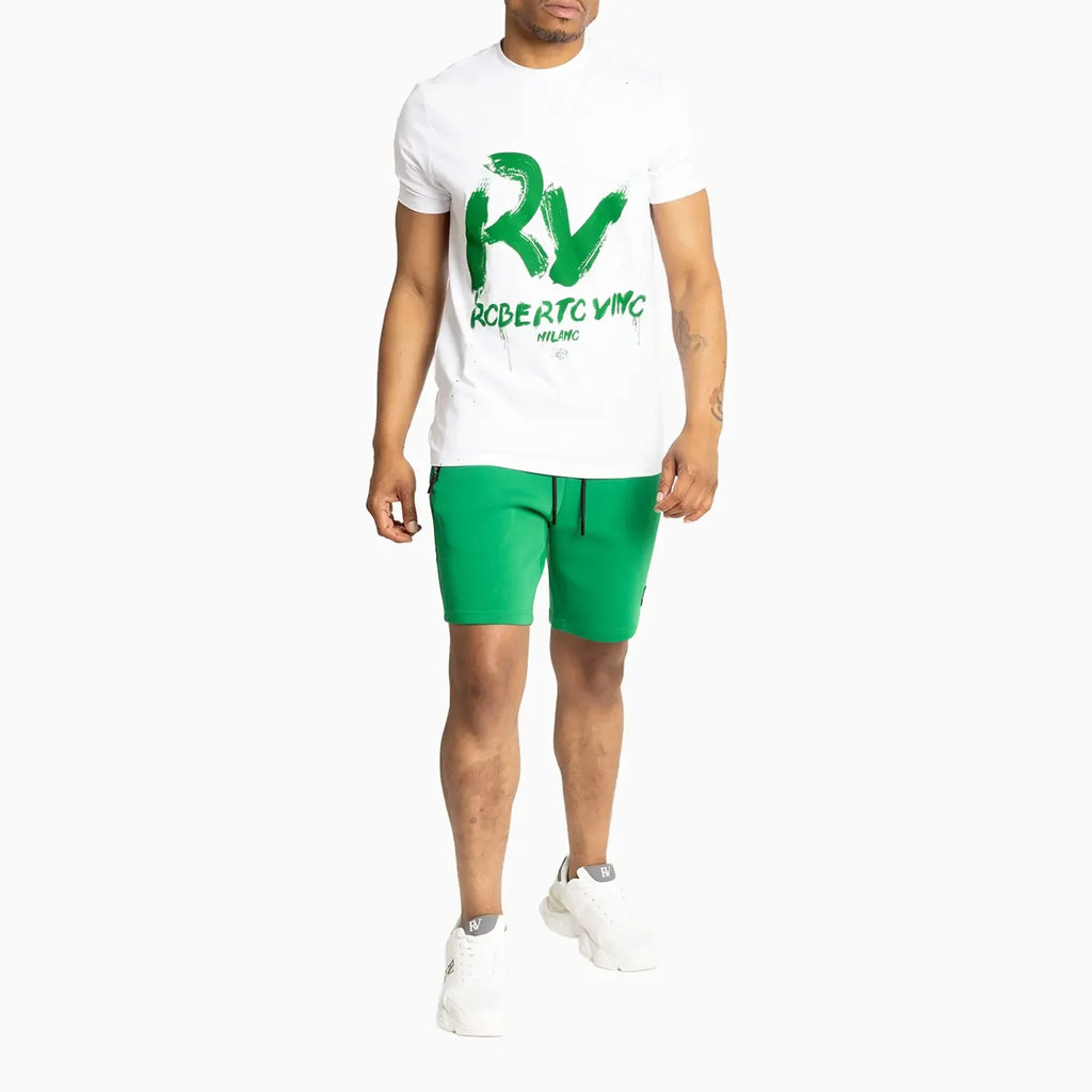 Conjunto de camiseta y shorts esenciales slim fit RV delanteros para hombre