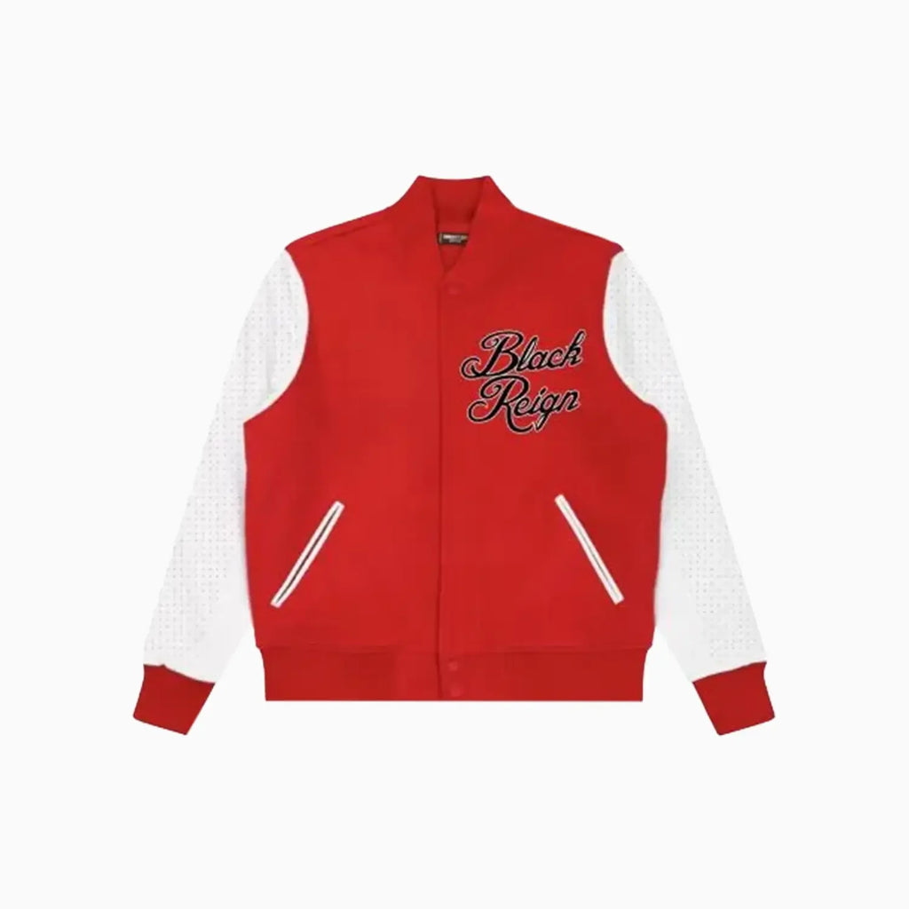 Chaqueta universitaria Reign con pedrería negra para hombre