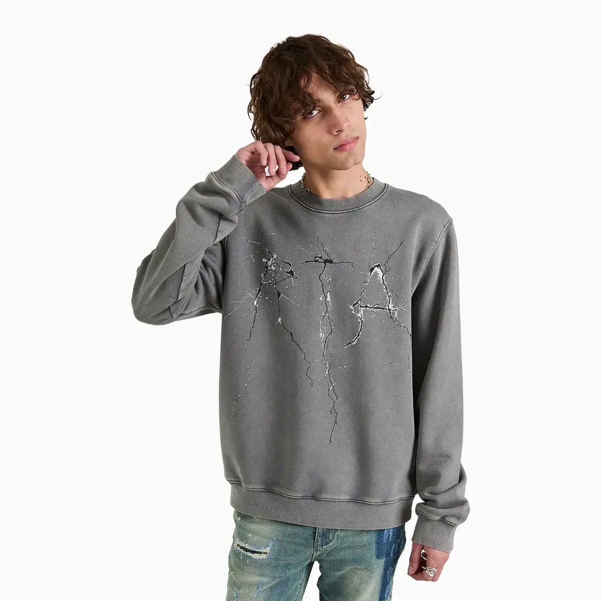 Sudadera Charles con logotipo agrietado para hombre