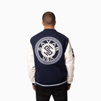 Chaqueta universitaria de lana para hombre