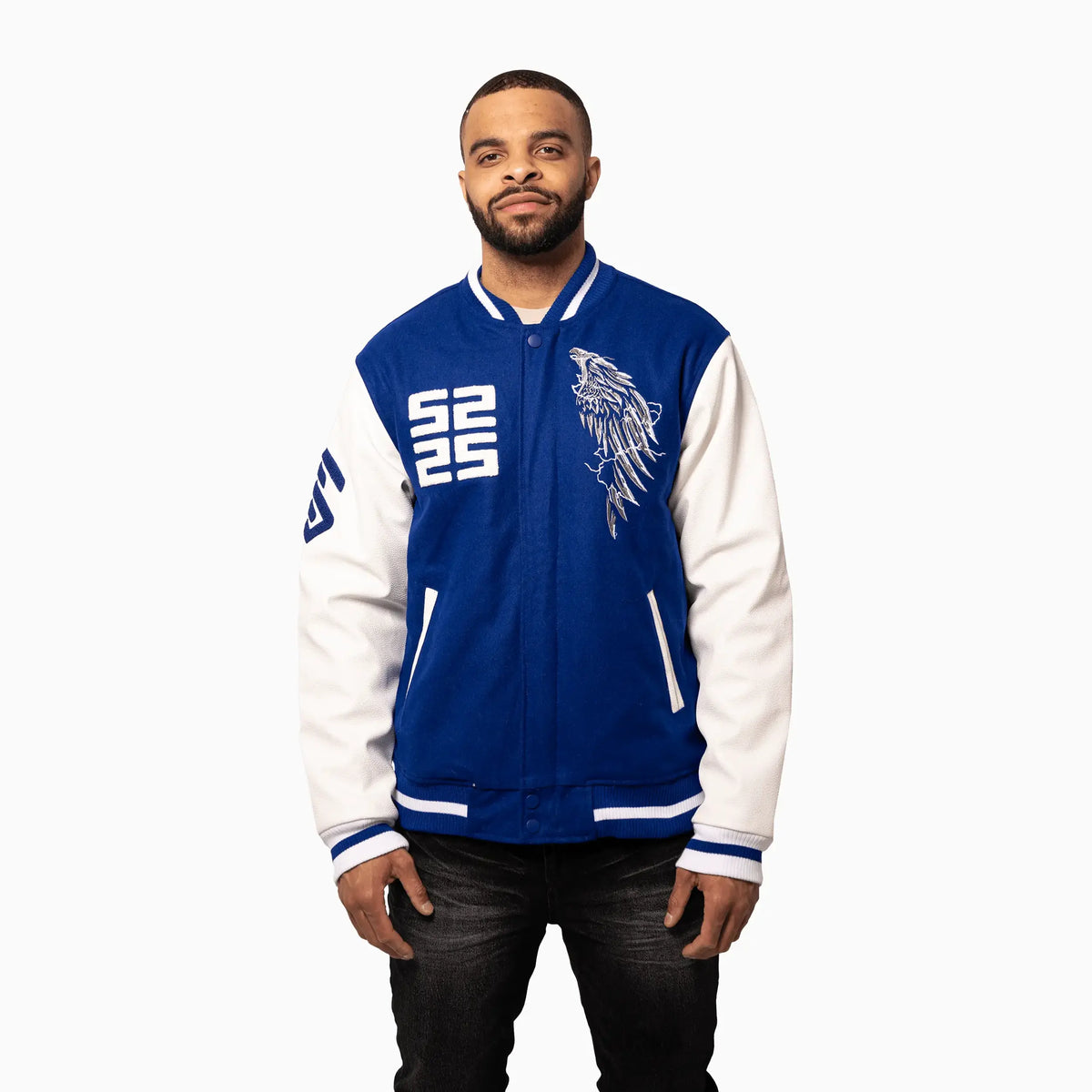 Blouson universitaire en laine Wings pour homme