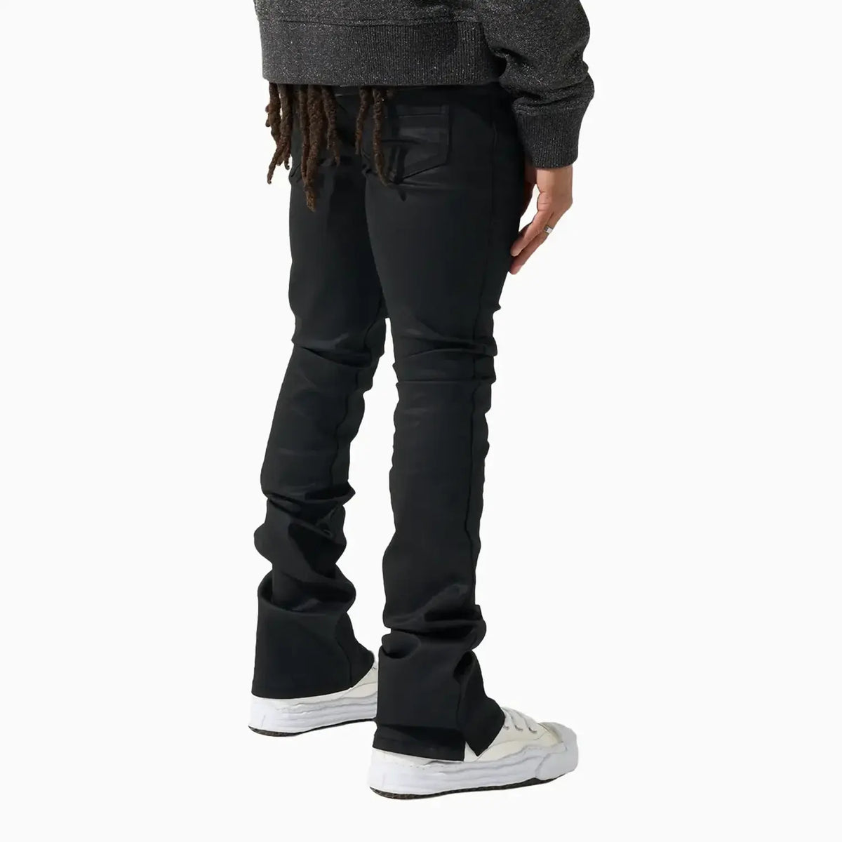Pantalón Vaquero Apilado con Cera Caviar para Hombre