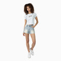Ensemble t-shirt et short orné de strass pour femme