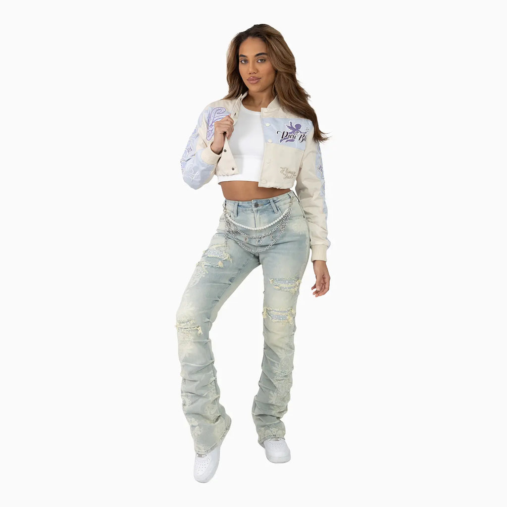 Chaqueta cortavientos metalizada para mujer