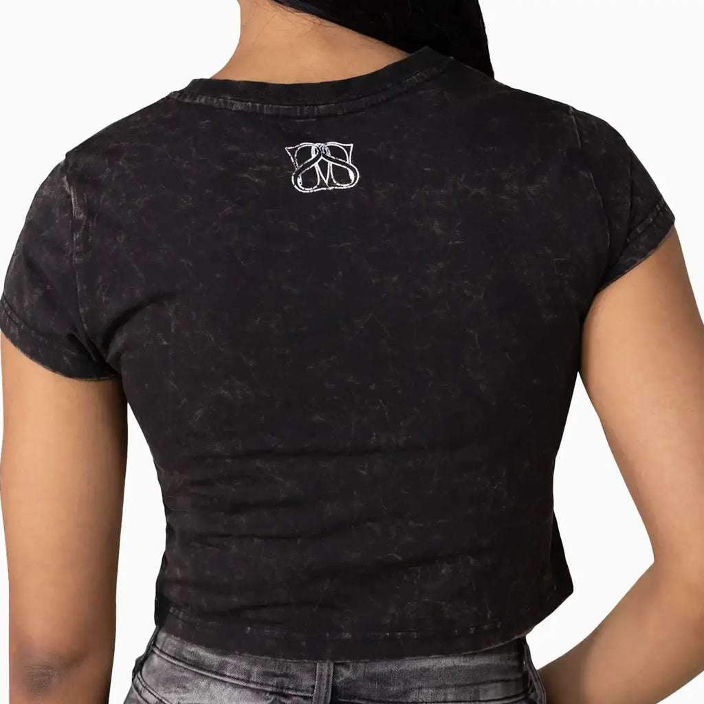 Camiseta Corta de Estrás para Mujer