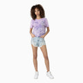 Conjunto de camiseta y shorts con pedrería para mujer