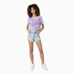 Conjunto de camiseta y shorts con pedrería para mujer