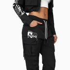 Conjunto utilitario de nailon para mujer