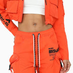 Traje estampado de nailon utilitario para mujer