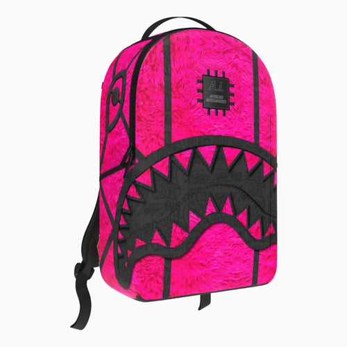 Sac à dos en fourrure rose IA