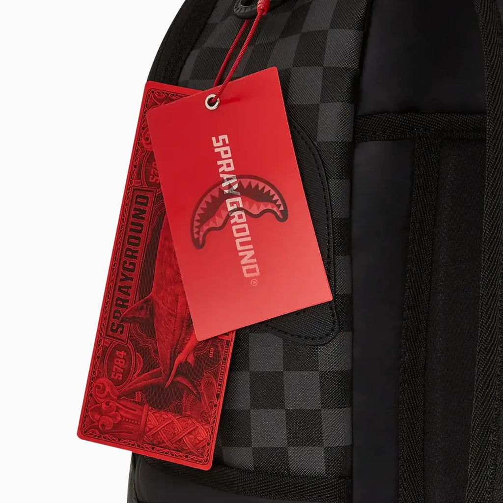 Sac à dos matelassé noir à carreaux