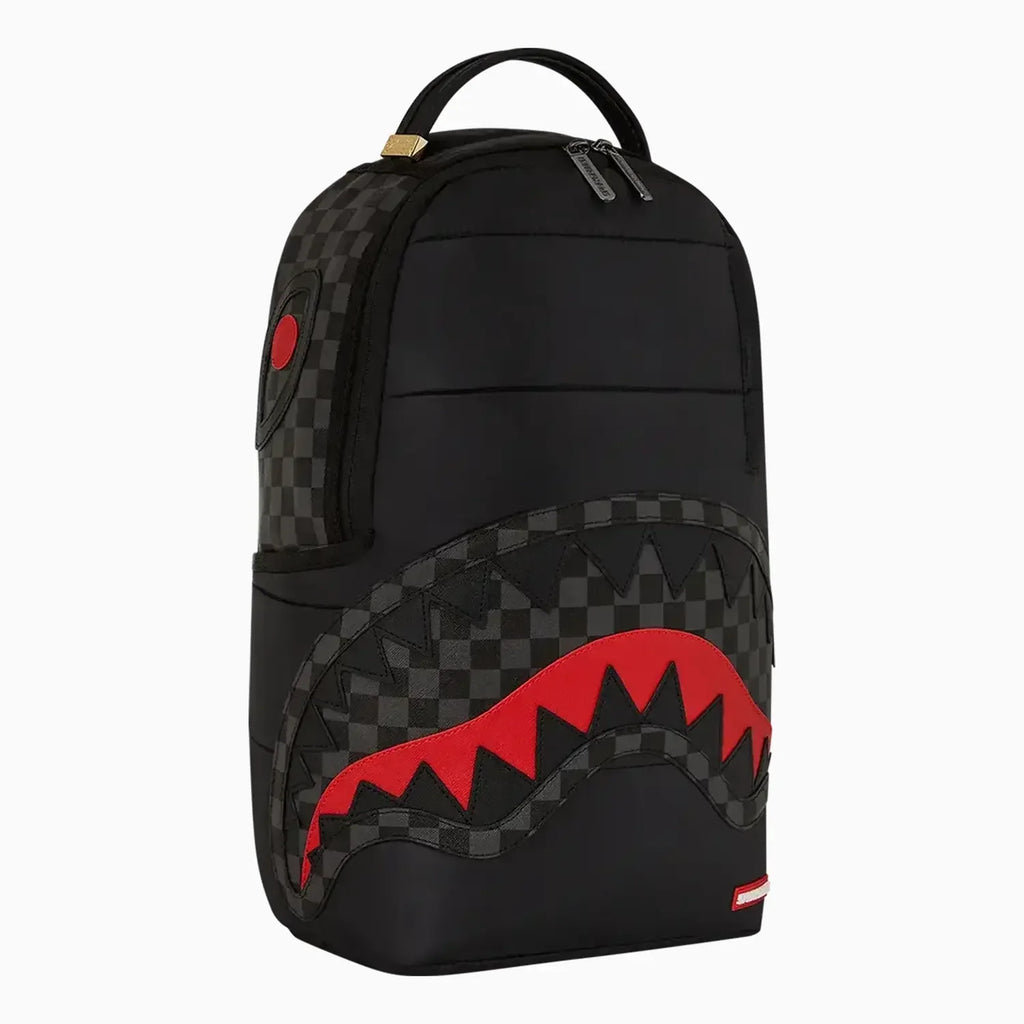 Sac à dos matelassé noir à carreaux
