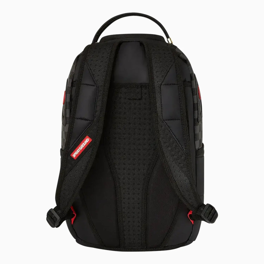 Sac à dos matelassé noir à carreaux