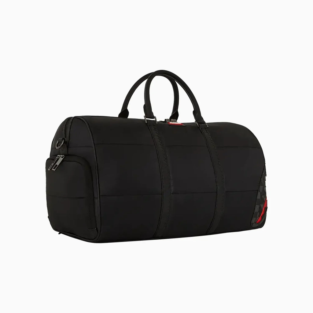 Sac de voyage noir en nylon matelassé à carreaux