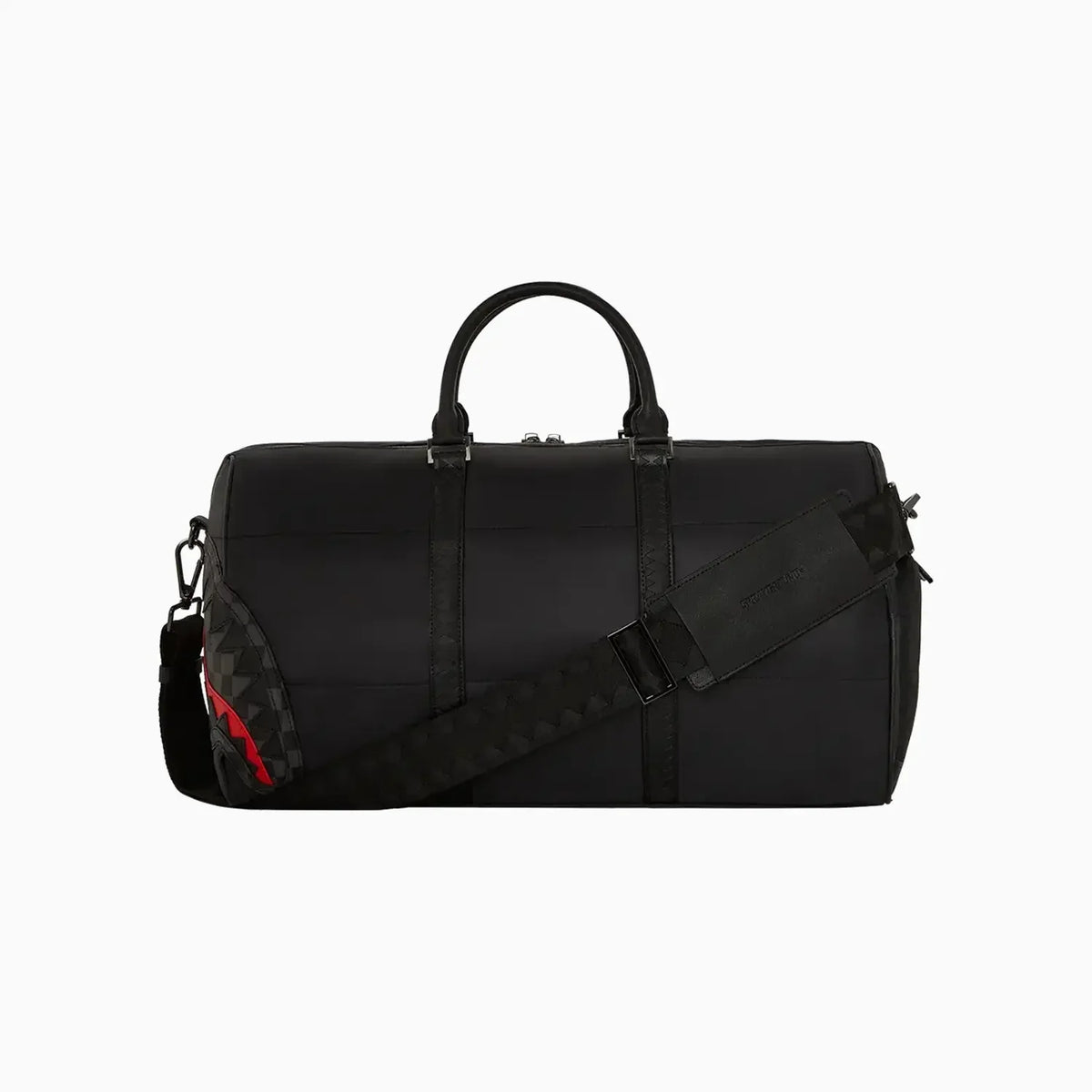 Sac de voyage noir en nylon matelassé à carreaux