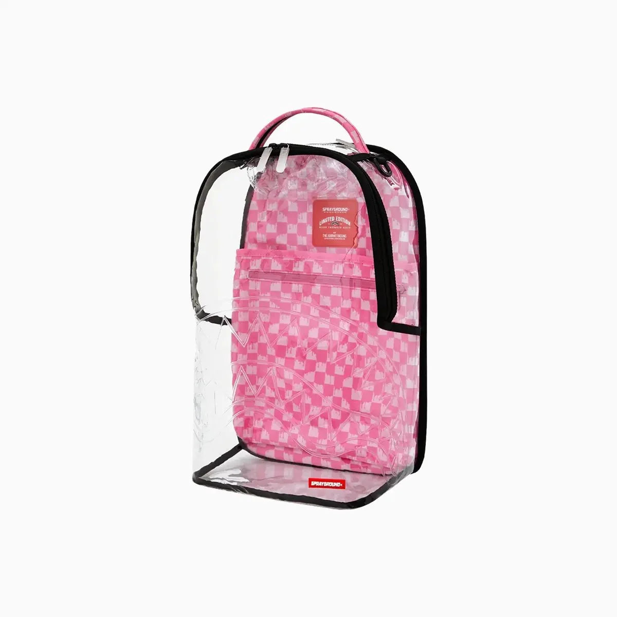 Sac à dos transparent Dlx : Rose dégoulinant, retiré du stock.