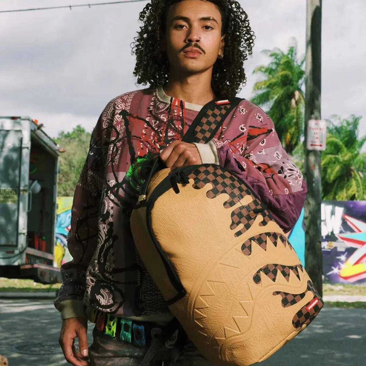 Designer Drip Effect Backpack