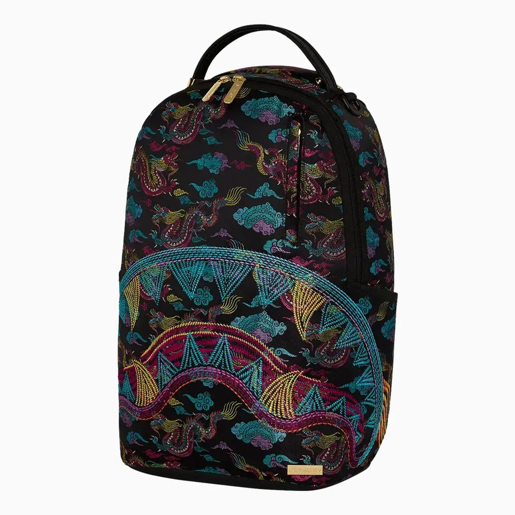 Mochila DLX con dragones bordados