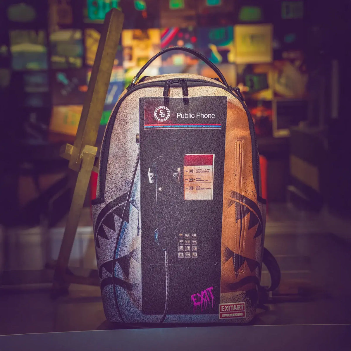 Sac à dos de téléphone public de sortie