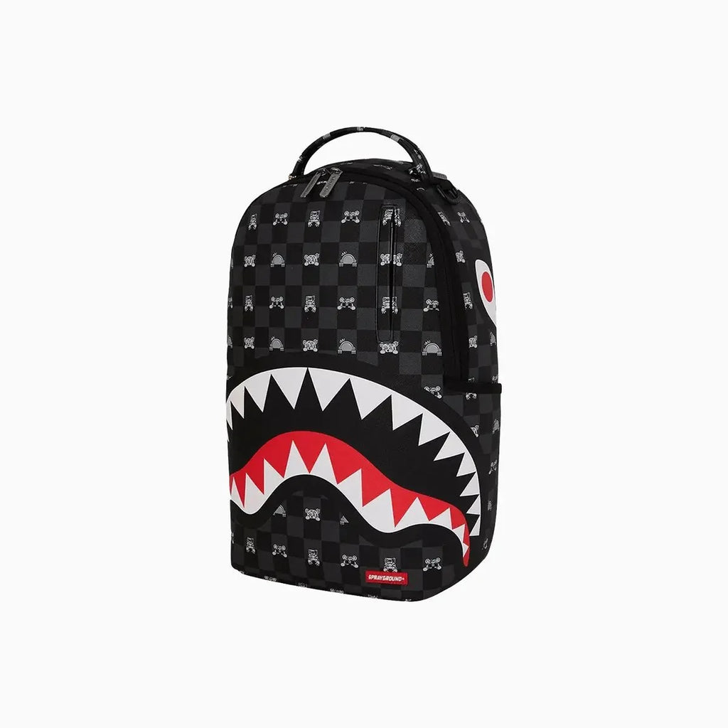 Gray Peeking Character Check Backpack