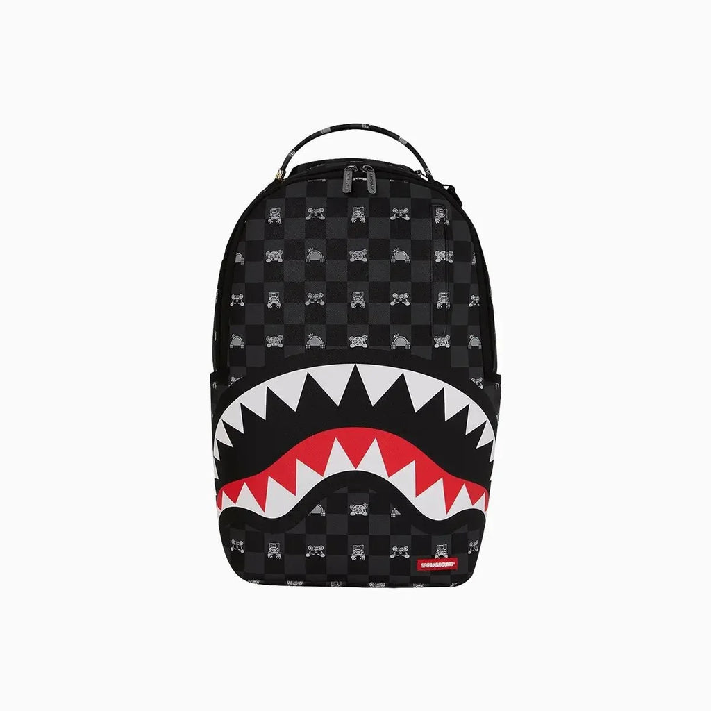 Gray Peeking Character Check Backpack