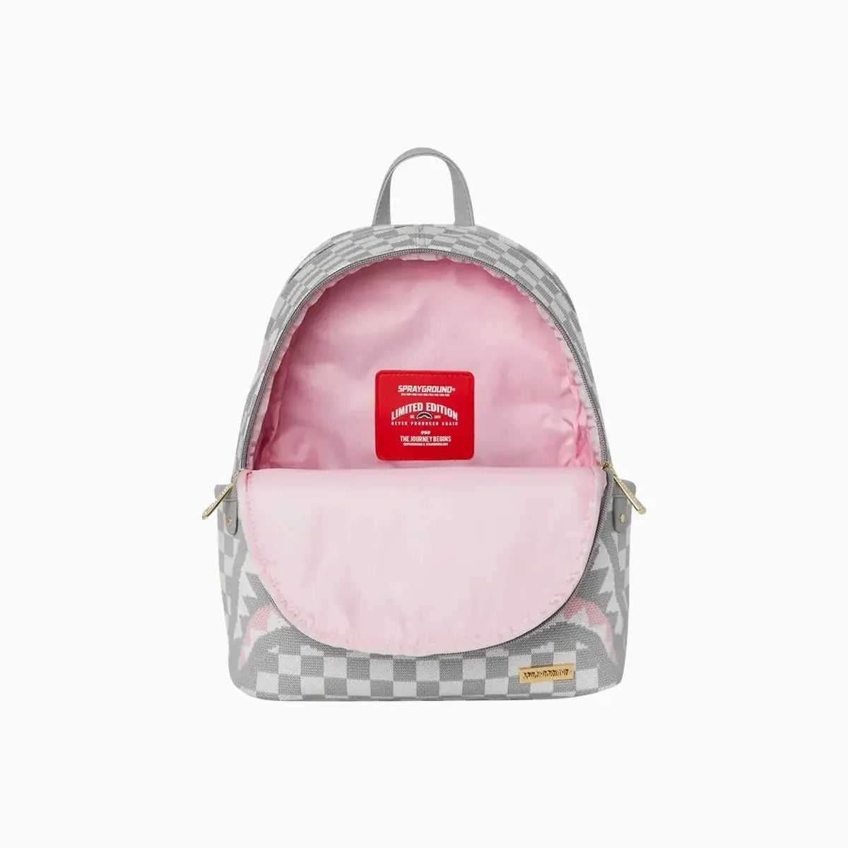 Sac à dos Savage motif requins tricotés à Paris, couleur crème