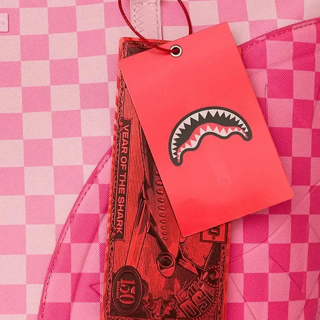 Bolso de mano de parche "Pink Sharks In Paris"