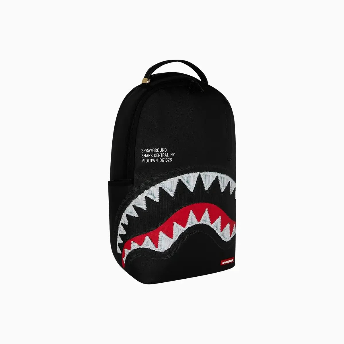 Shark Central Black Embroidered Shark Backpack