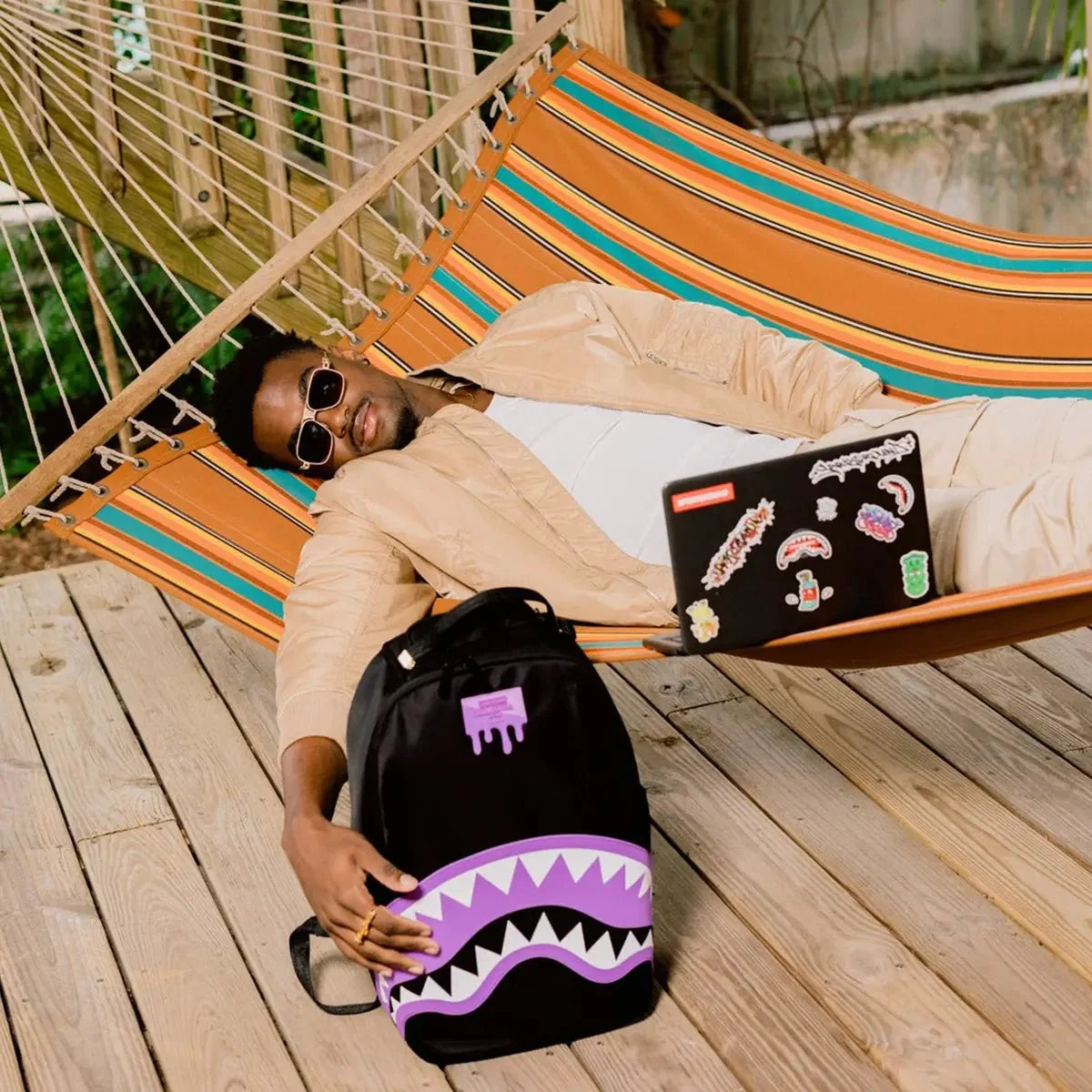 Shark Central Passport Purple Backpack