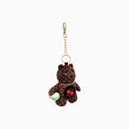 Sip WTF Bubbly Brown Check Bear Keychain
