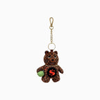 Sip WTF Bubbly Brown Check Bear Keychain