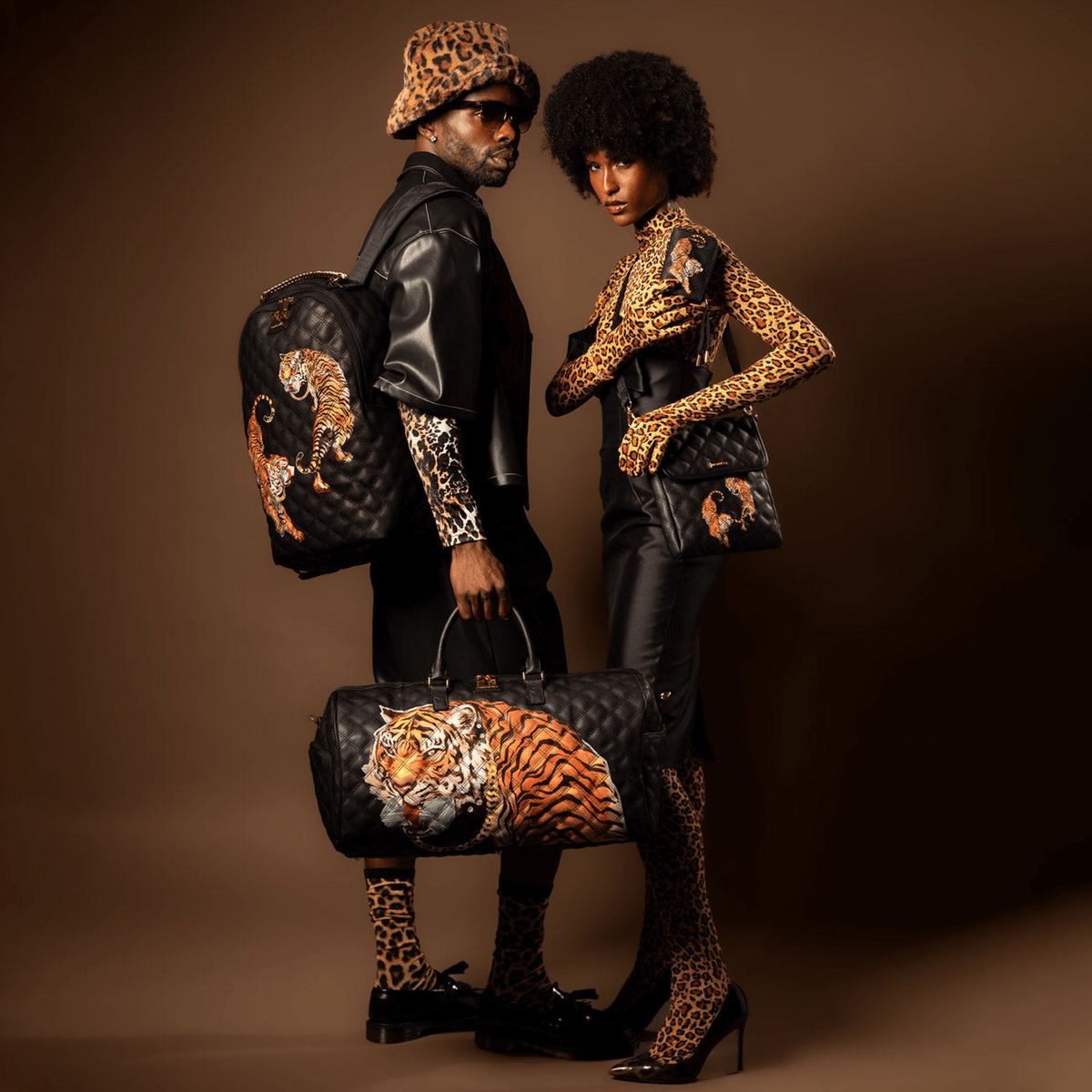 Bolso bandolera de tigre para mujer