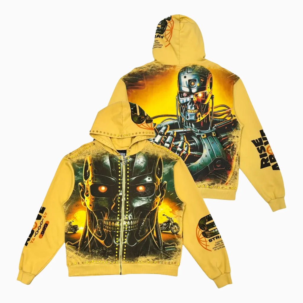 Sudadera con capucha y cremallera completa Robot para hombre