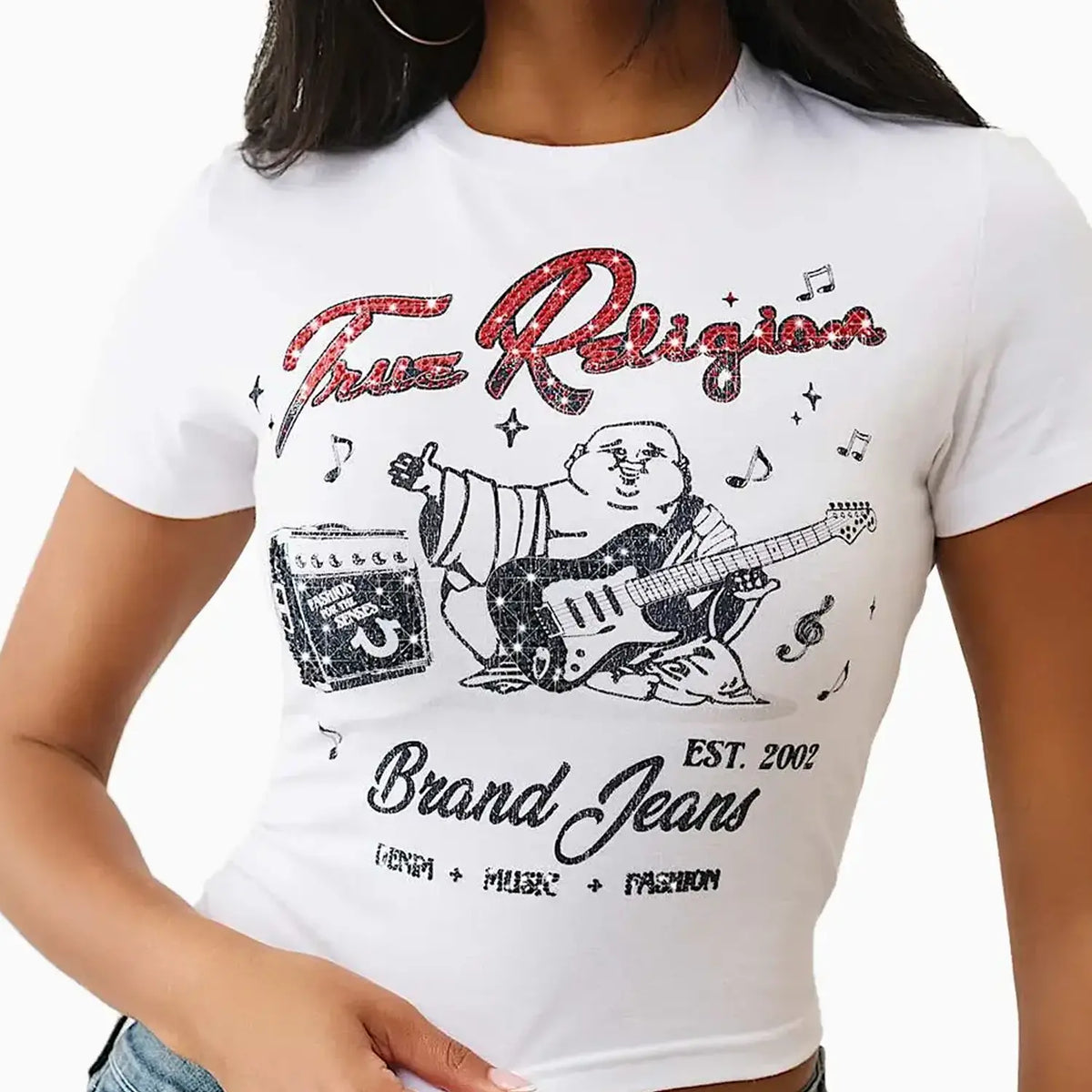 T-shirt bébé Bouddha en cristal pour femme