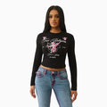 T-shirt bébé à manches longues Cupid en cristal pour femme