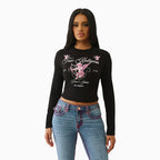 T-shirt bébé à manches longues Cupid en cristal pour femme