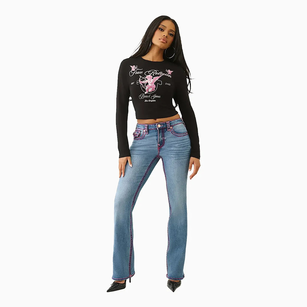 T-shirt bébé à manches longues Cupid en cristal pour femme