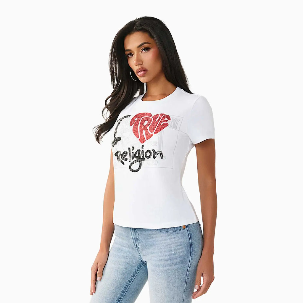 T-shirt col rond pour femme I Love True Classic
