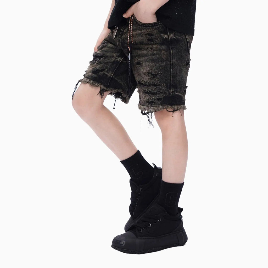 Shorts en jean découpé pour enfant
