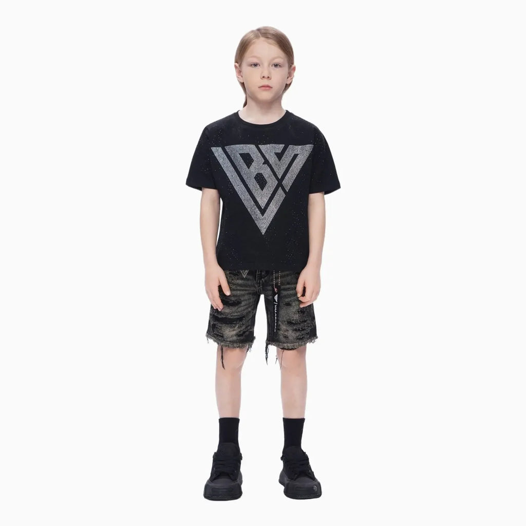Shorts en jean découpé pour enfant