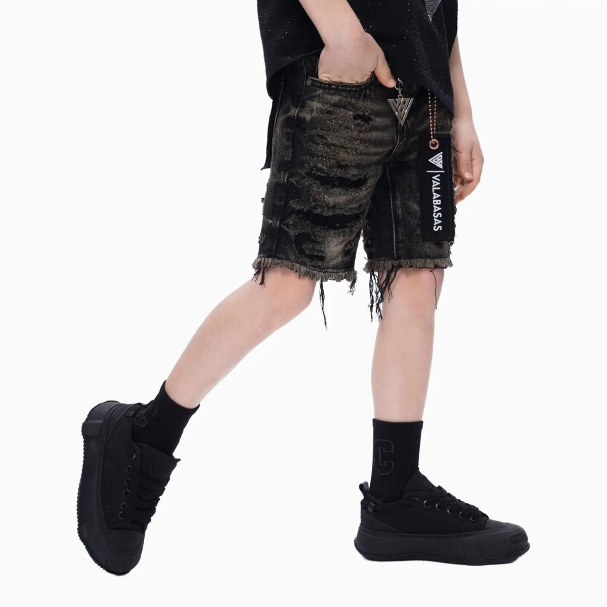 Shorts en jean découpé pour enfant