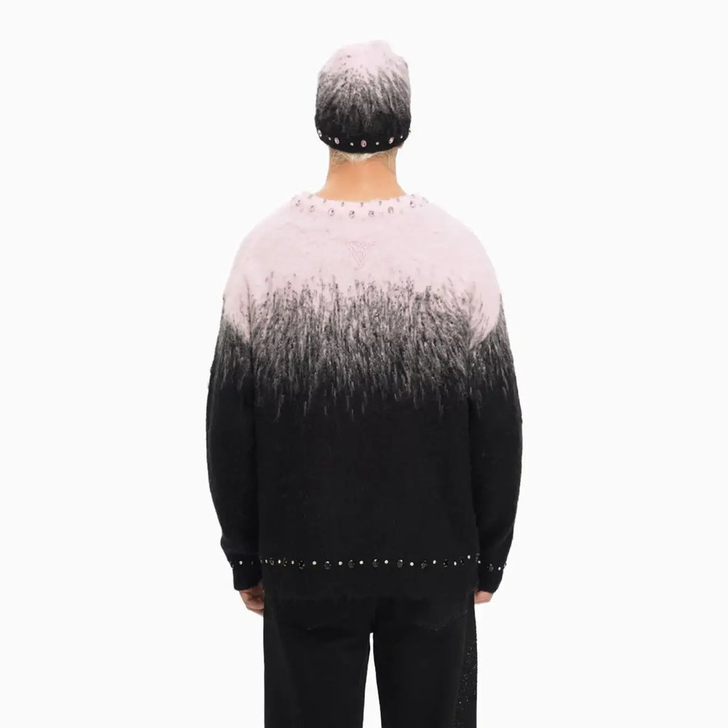 Pull ras du cou en mohair arrangé pour homme