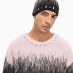Pull ras du cou en mohair arrangé pour homme